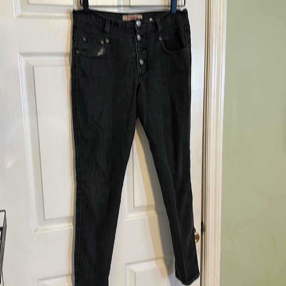 Judy Blue vintage made in USA black wash Junior button fily 5 pocket denim jeans